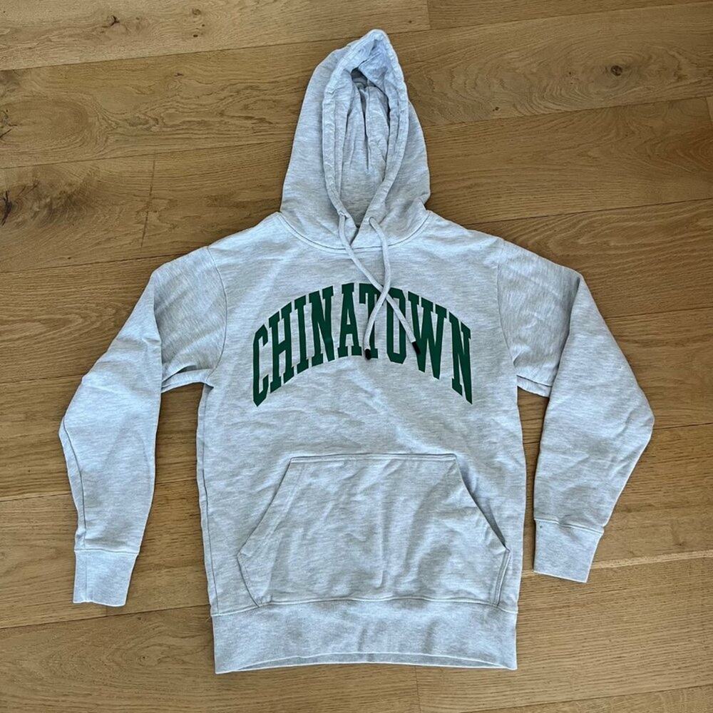 Chinatown Market Arc Logo Hoodie in Gray & Green